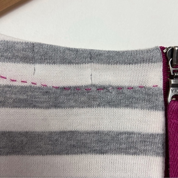 Hatley 100% cotton shift dress tunique striped grey white pink 3/4 sleeves - Picture 13 of 16